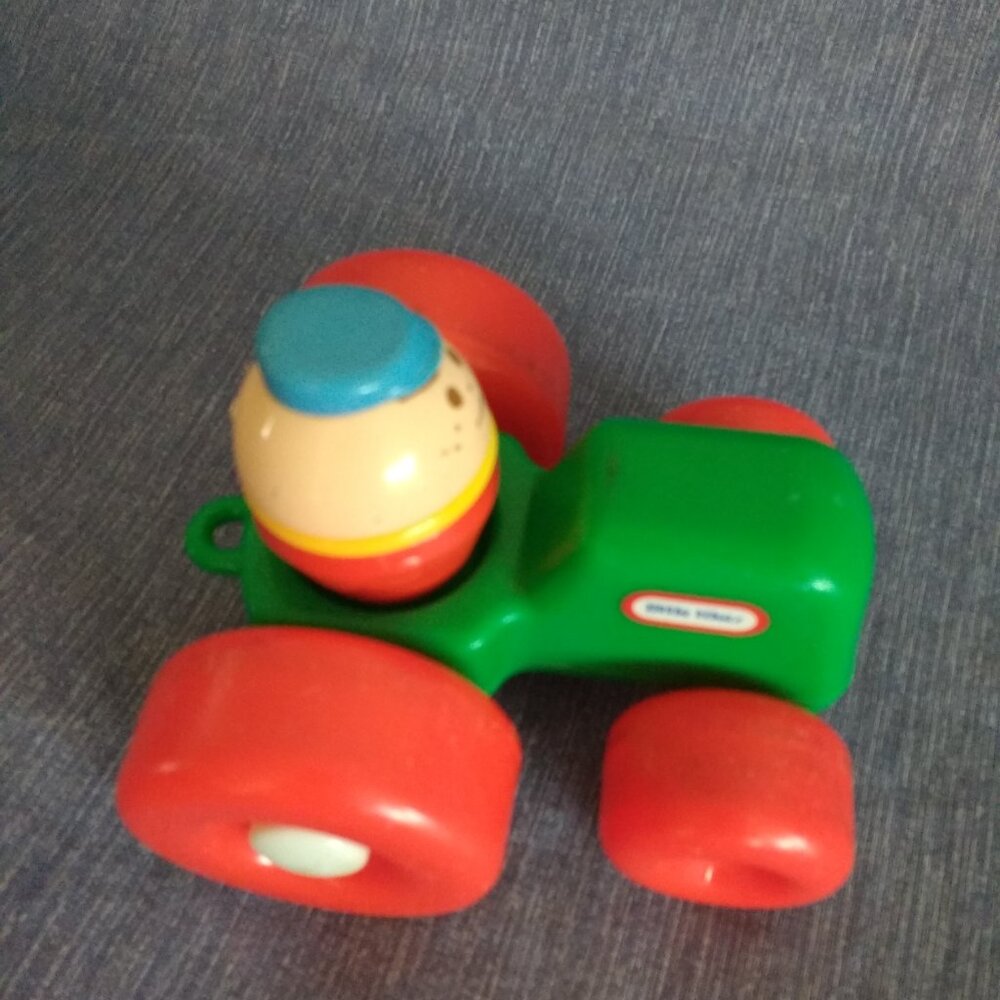 Little Tikes green Tractor with a figurine Vintage